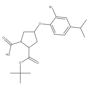 (2S,4S)-4-(2-Bromo-4-isopropylphenoxy)-1-(tert-butoxycarbonyl)-2-pyrrolidinecarboxylic acid Structure