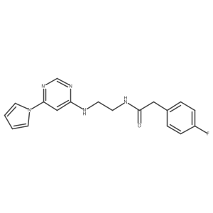 N-(2-((6-(1H-pyrrol-1-yl)pyrimidin-4-yl)amino)ethyl)-2-(4-fluorophenyl)acetamide结构式