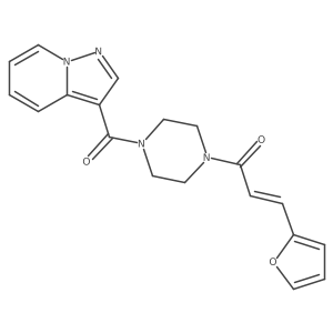 (E)-3-(furan-2-yl)-1-(4-(pyrazolo[1,5-a]pyridine-3-carbonyl)piperazin-1-yl)prop-2-en-1-one Structure