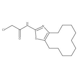 2-chloro-N-(4,5,6,7,8,9,10,11,12,13-decahydrocyclododeca[d][1,3]thiazol-2-yl)acetamide结构式