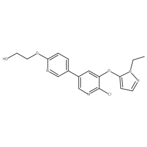 2-((6'-Chloro-5'-((1-ethyl-1H-pyrazol-5-yl)oxy)-[3,3'-bipyridin]-6-yl)oxy)ethan-1-ol结构式