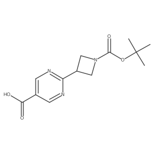 2-(1-(Tert-butoxycarbonyl)azetidin-3-YL)pyrimidine-5-carboxylic acid结构式
