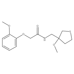 2-(2-methoxyphenoxy)-N-((3-methoxytetrahydrothiophen-3-yl)methyl)acetamide结构式