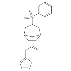 1-((1R,5S)-3-(phenylsulfonyl)-8-azabicyclo[3.2.1]octan-8-yl)-2-(thiophen-2-yl)ethanone Structure
