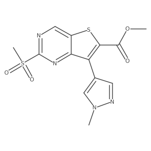 Methyl 7-(1-methylpyrazol-4-yl)-2-methylsulfonylthieno[3,2-d]pyrimidine-6-carboxylate Structure