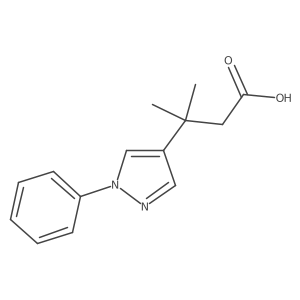 3-methyl-3-(1-phenyl-1H-pyrazol-4-yl)butanoic acid结构式