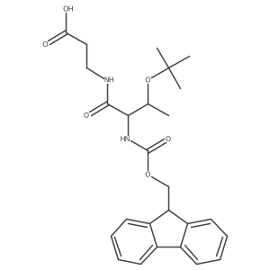 3-[(2S,3R)-3-(tert-butoxy)-2-({[(9H-fluoren-9-yl)methoxy]carbonyl}amino)butanamido]propanoic acid结构式