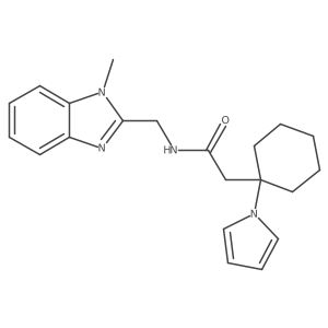 N-[(1-methyl-1H-benzimidazol-2-yl)methyl]-2-[1-(1H-pyrrol-1-yl)cyclohexyl]acetamide Structure