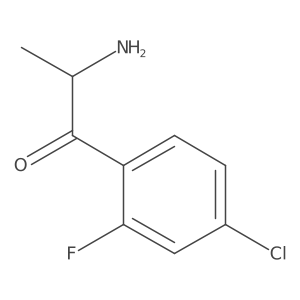 2-Amino-1-(4-chloro-2-fluorophenyl)propan-1-one结构式