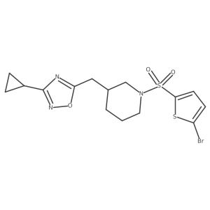 5-((1-((5-Bromothiophen-2-yl)sulfonyl)piperidin-3-yl)methyl)-3-cyclopropyl-1,2,4-oxadiazole结构式