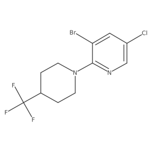 3-Bromo-5-chloro-2-[4-(trifluoromethyl)piperidin-1-yl]pyridine Structure