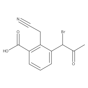 2-(1-Bromo-2-oxopropyl)-6-carboxyphenylacetonitrile Structure