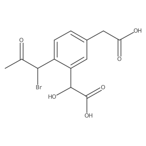 2-(1-Bromo-2-oxopropyl)-5-(carboxymethyl)mandelic acid Structure