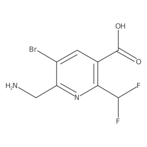 2-(Aminomethyl)-3-bromo-6-(difluoromethyl)pyridine-5-carboxylic acid Structure