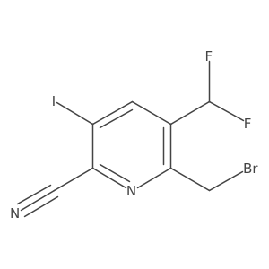 2-(Bromomethyl)-6-cyano-3-(difluoromethyl)-5-iodopyridine Structure