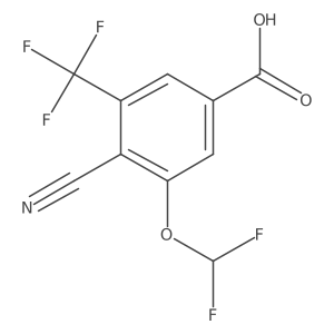 4-Cyano-3-difluoromethoxy-5-(trifluoromethyl)benzoic acid结构式
