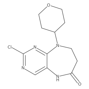 2-Chloro-9-(tetrahydro-2H-pyran-4-yl)-8,9-dihydro-5H-pyrimido[4,5-b][1,4]diazepin-6(7H)-one结构式