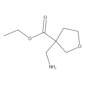 Ethyl 3-(aminomethyl)oxolane-3-carboxylate结构式