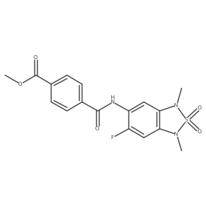 Methyl 4-((6-fluoro-1,3-dimethyl-2,2-dioxido-1,3-dihydrobenzo[c][1,2,5]thiadiazol-5-yl)carbamoyl)benzoate Structure