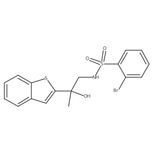 N-(2-(benzo[b]thiophen-2-yl)-2-hydroxypropyl)-2-bromobenzenesulfonamide结构式