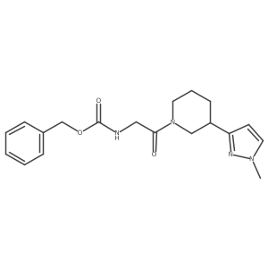 benzyl (2-(3-(1-methyl-1H-pyrazol-3-yl)piperidin-1-yl)-2-oxoethyl)carbamate结构式
