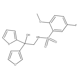 5-fluoro-N-(2-(furan-3-yl)-2-hydroxy-2-(thiophen-2-yl)ethyl)-2-methoxybenzenesulfonamide Structure