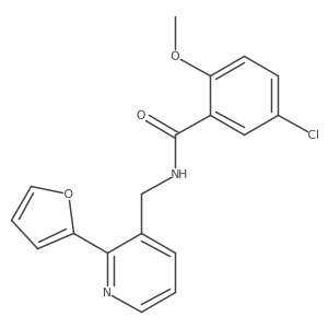5-chloro-N-((2-(furan-2-yl)pyridin-3-yl)methyl)-2-methoxybenzamide结构式