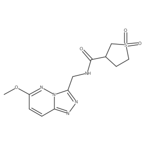 N-((6-methoxy-[1,2,4]triazolo[4,3-b]pyridazin-3-yl)methyl)tetrahydrothiophene-3-carboxamide 1,1-dioxide结构式