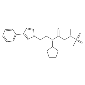 N-cyclopentyl-2-(N-methylmethylsulfonamido)-N-(2-(3-(pyridin-4-yl)-1H-pyrazol-1-yl)ethyl)acetamide Structure