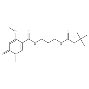 Tert-butyl (3-(4-methoxy-1-methyl-6-oxo-1,6-dihydropyridine-3-carboxamido)propyl)carbamate Structure