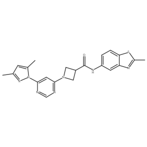 1-(6-(3,5-dimethyl-1H-pyrazol-1-yl)pyrimidin-4-yl)-N-(2-methylbenzo[d]thiazol-5-yl)azetidine-3-carboxamide结构式