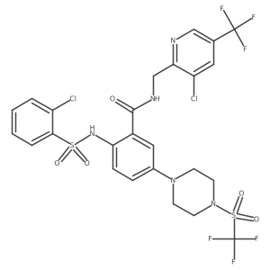 N-{[3-chloro-5-(trifluoromethyl)pyridin-2-yl]methyl}-2-(2-chlorobenzenesulfonamido)-5-(4-trifluoromethanesulfonylpiperazin-1-yl)benzamide Structure