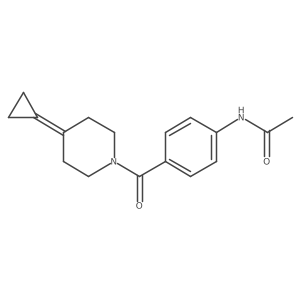 N-[4-(4-cyclopropylidenepiperidine-1-carbonyl)phenyl]acetamide Structure