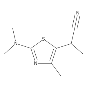 2-[2-(Dimethylamino)-4-methyl-1,3-thiazol-5-yl]propanenitrile Structure