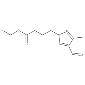 ethyl 4-(4-formyl-3-methyl-1H-pyrazol-1-yl)butanoate结构式