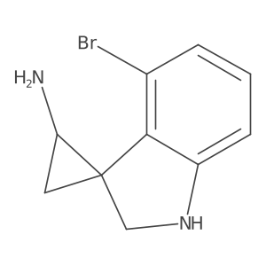 4'-Bromo-1',2'-dihydrospiro[cyclopropane-1,3'-indole]-3-amine结构式