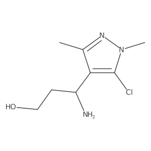 3-amino-3-(5-chloro-1,3-dimethyl-1H-pyrazol-4-yl)propan-1-ol Structure