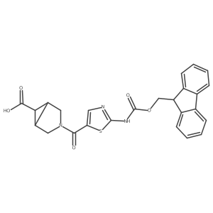 (1R,5S)-3-[2-({[(9H-fluoren-9-yl)methoxy]carbonyl}amino)-1,3-thiazole-5-carbonyl]-3-azabicyclo[3.1.0]hexane-6-carboxylic acid结构式