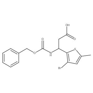 (3R)-3-{[(benzyloxy)carbonyl]amino}-3-(3-bromo-5-methylthiophen-2-yl)propanoic acid结构式