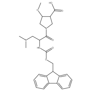 1-[(2S)-3-(dimethylamino)-2-({[(9H-fluoren-9-yl)methoxy]carbonyl}amino)propanoyl]-4-methoxypyrrolidine-3-carboxylic acid Structure