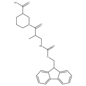 (3R)-1-[3-({[(9H-fluoren-9-yl)methoxy]carbonyl}amino)-2-methylpropanoyl]piperidine-3-carboxylic acid结构式