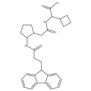 2-cyclobutyl-2-{2-[2-({[(9H-fluoren-9-yl)methoxy]carbonyl}amino)cyclopentyl]acetamido}acetic acid Structure