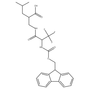 2-{[2-({[(9H-fluoren-9-yl)methoxy]carbonyl}amino)-3,3,3-trifluoropropanamido]methyl}-4-methylpentanoic acid Structure