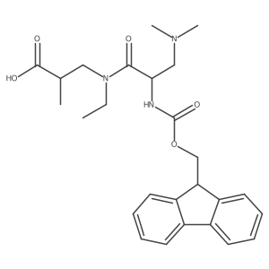 3-[3-(dimethylamino)-N-ethyl-2-({[(9H-fluoren-9-yl)methoxy]carbonyl}amino)propanamido]-2-methylpropanoic acid Structure