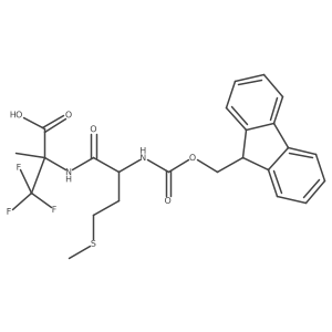 2-[2-({[(9H-fluoren-9-yl)methoxy]carbonyl}amino)-4-(methylsulfanyl)butanamido]-3,3,3-trifluoro-2-methylpropanoic acid结构式
