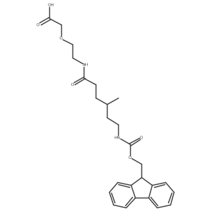 2-{2-[6-({[(9H-fluoren-9-yl)methoxy]carbonyl}amino)-4-methylhexanamido]ethoxy}acetic acid结构式