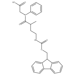 2-[4-({[(9H-fluoren-9-yl)methoxy]carbonyl}amino)-2-methyl-N-phenylbutanamido]acetic acid Structure