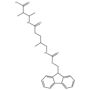 3-[5-({[(9H-fluoren-9-yl)methoxy]carbonyl}amino)-4-methylpentanamido]-2-methylbutanoic acid结构式