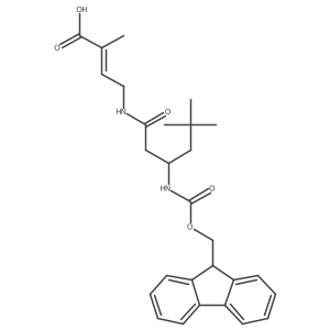 4-[3-({[(9H-fluoren-9-yl)methoxy]carbonyl}amino)-5,5-dimethylhexanamido]-2-methylbut-2-enoic acid结构式