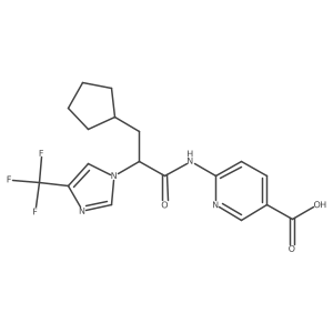 6-(3-cyclopentyl-2-(4-(trifluoromethyl)-1H-imidazol-1-yl)propanamido)nicotinic acid结构式